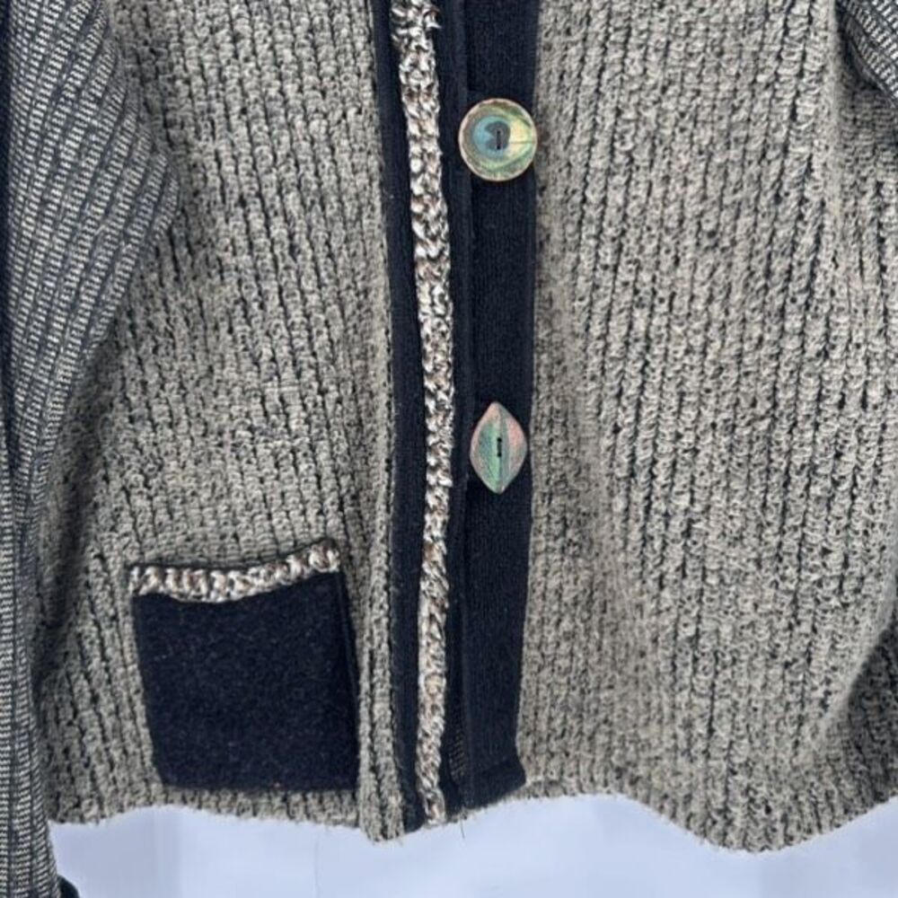 VTG Lee Andersen Womens Color-block Metallic Button Front Cardigan Jacket Medium - Picture 5 of 14